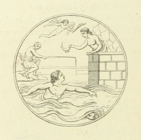 An illustration from The Poetical Works of John Keats. With a memoir by Richard Monckton Milnes. Illustrated by 120 designs, original and from the antique, drawn on wood by George Scharf, Jun, 1854, leaf 436