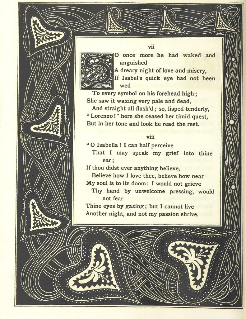 An illustration from Isabella, or The Pot of Basil ... Illustrated and decorated by W. B. Macdougall, 1898, leaf 16