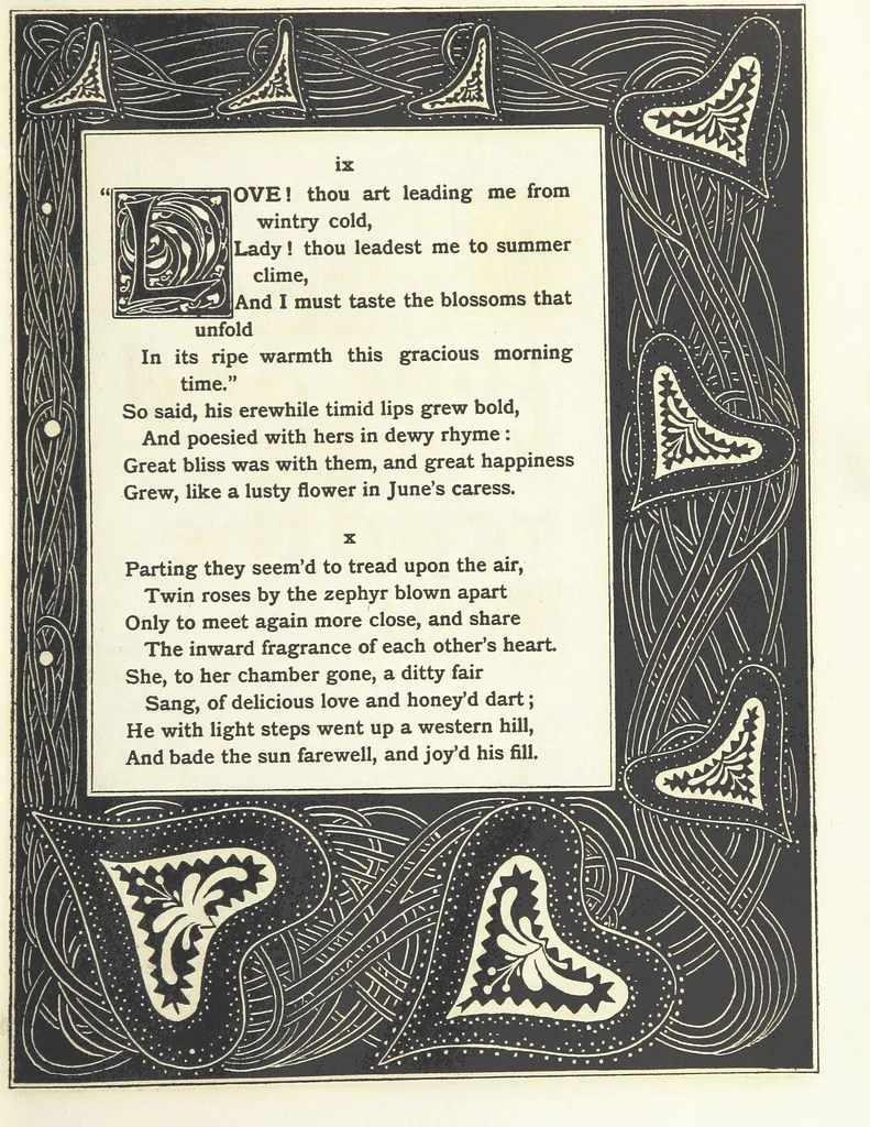 An illustration from Isabella, or The Pot of Basil ... Illustrated and decorated by W. B. Macdougall, 1898, leaf 17