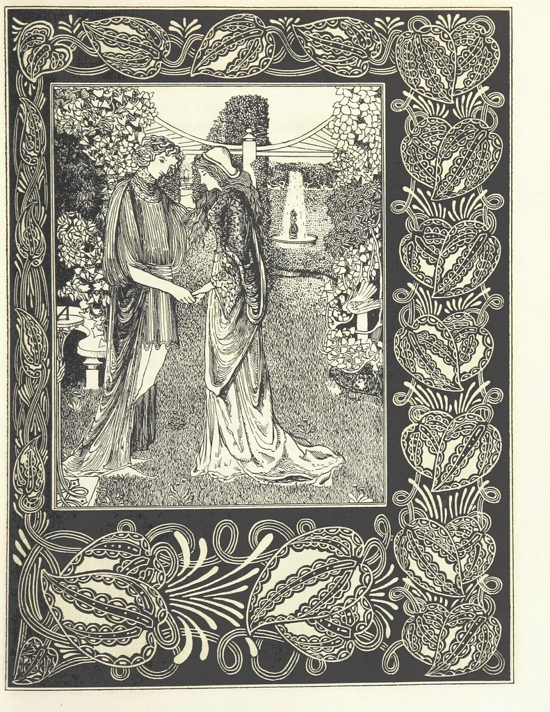 An illustration from Isabella, or The Pot of Basil ... Illustrated and decorated by W. B. Macdougall, 1898, leaf 19