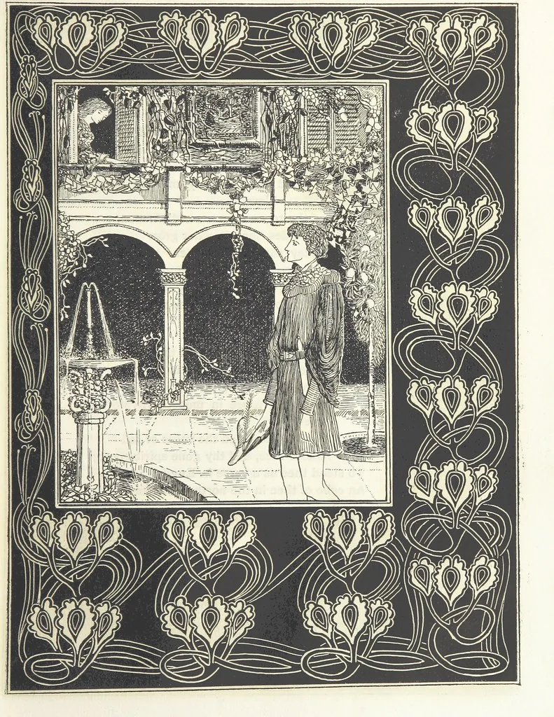 An illustration from Isabella, or The Pot of Basil ... Illustrated and decorated by W. B. Macdougall, 1898, leaf 25