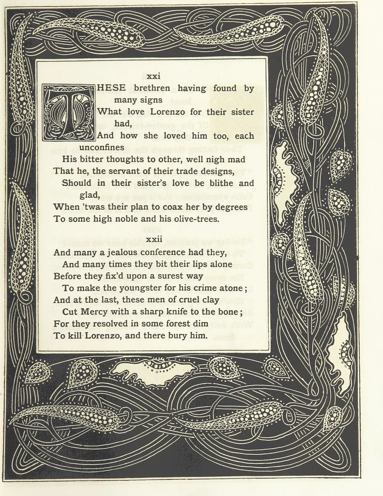 An illustration from Isabella, or The Pot of Basil ... Illustrated and decorated by W. B. Macdougall, 1898, leaf 27