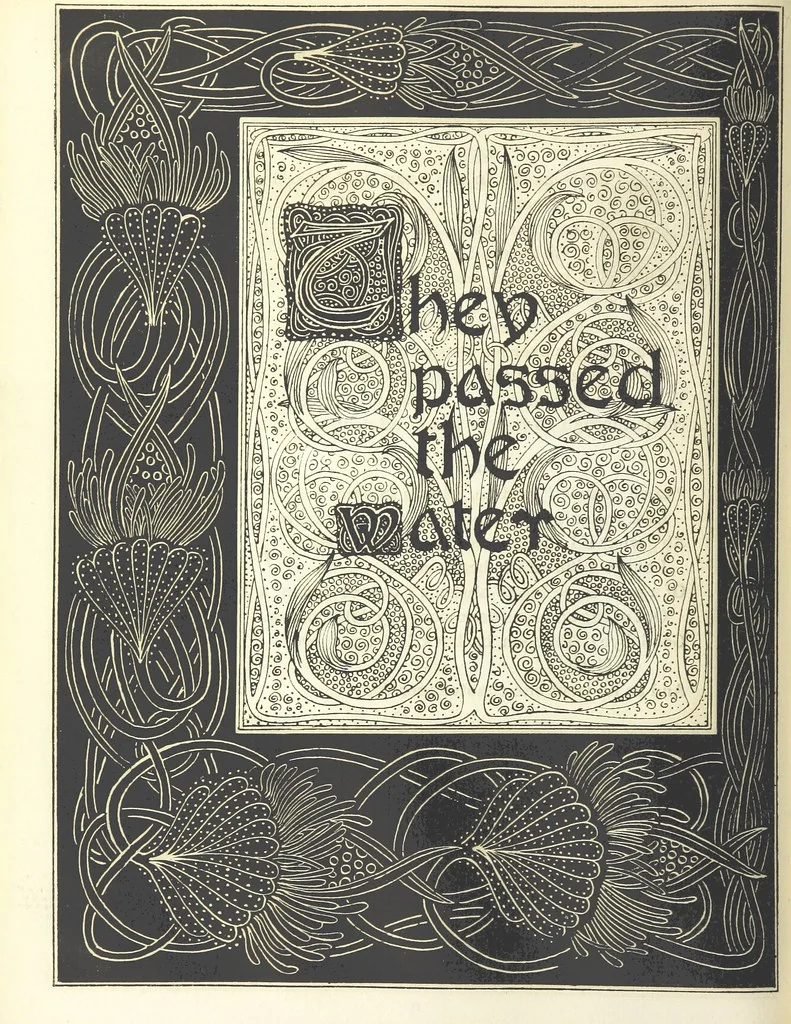 An illustration from Isabella, or The Pot of Basil ... Illustrated and decorated by W. B. Macdougall, 1898, leaf 30