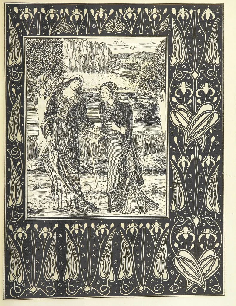 An illustration from Isabella, or The Pot of Basil ... Illustrated and decorated by W. B. Macdougall, 1898, leaf 43