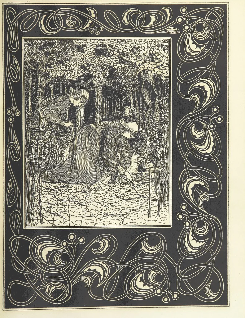 An illustration from Isabella, or The Pot of Basil ... Illustrated and decorated by W. B. Macdougall, 1898, leaf 49