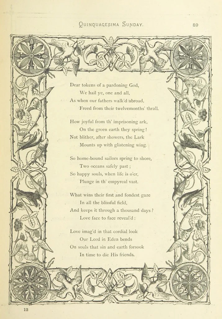 An illustration from The Christian Year, etc. [With a portrait, 1874, leaf 105