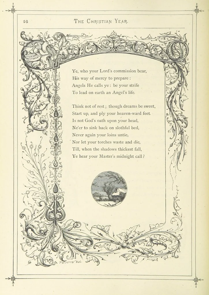 An illustration from The Christian Year, etc. [With a portrait, 1874, leaf 32