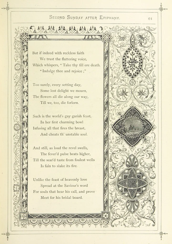 An illustration from The Christian Year, etc. [With a portrait, 1874, leaf 77