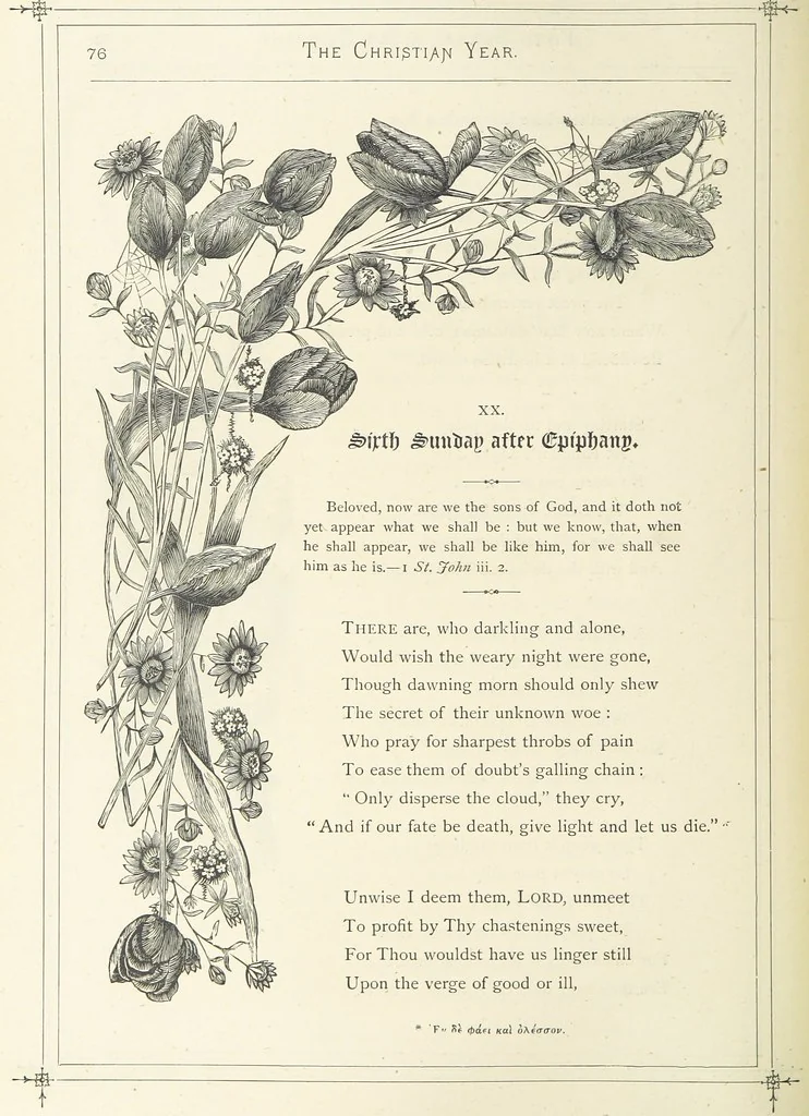 An illustration from The Christian Year, etc. [With a portrait, 1874, leaf 92