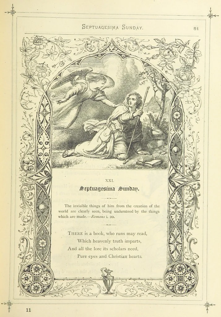 An illustration from The Christian Year, etc. [With a portrait, 1874, leaf 97
