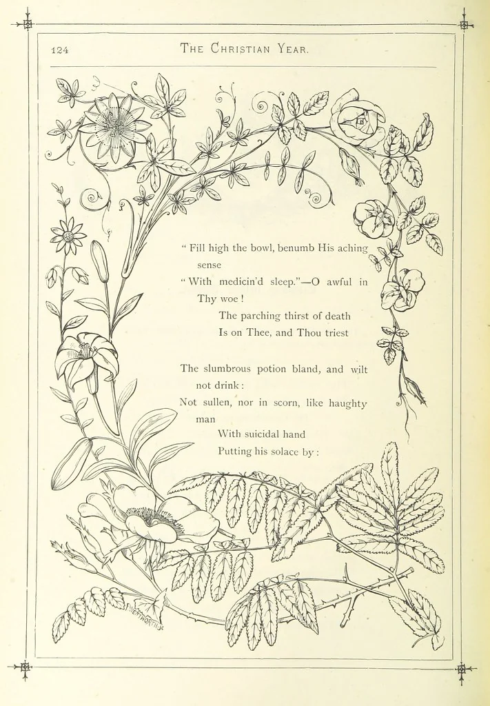 An illustration from The Christian Year, etc, 1880, leaf 138