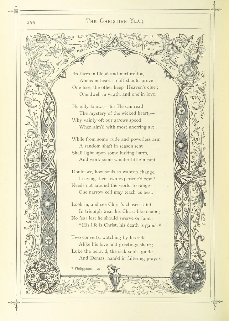 An illustration from The Christian Year, etc, 1880, leaf 358