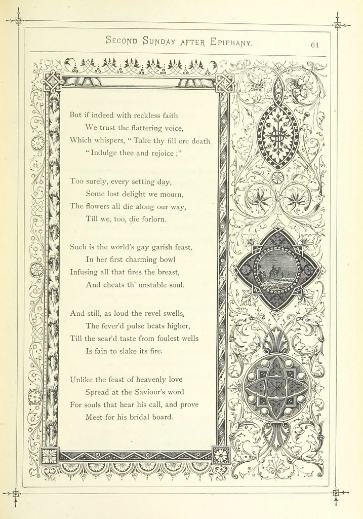 An illustration from The Christian Year, etc, 1880, leaf 75