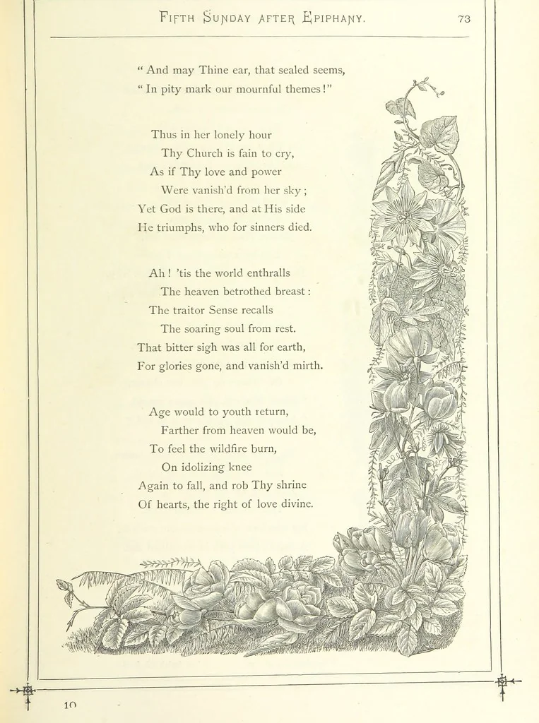 An illustration from The Christian Year, etc, 1880, leaf 87