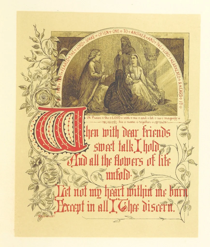An illustration from Keble's Evening Hymn [from the “Christian Year”], illustrated by E. Waring, 1865, leaf 35