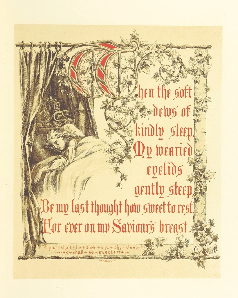 An illustration from Keble's Evening Hymn [from the “Christian Year”], illustrated by E. Waring, 1865, leaf 39