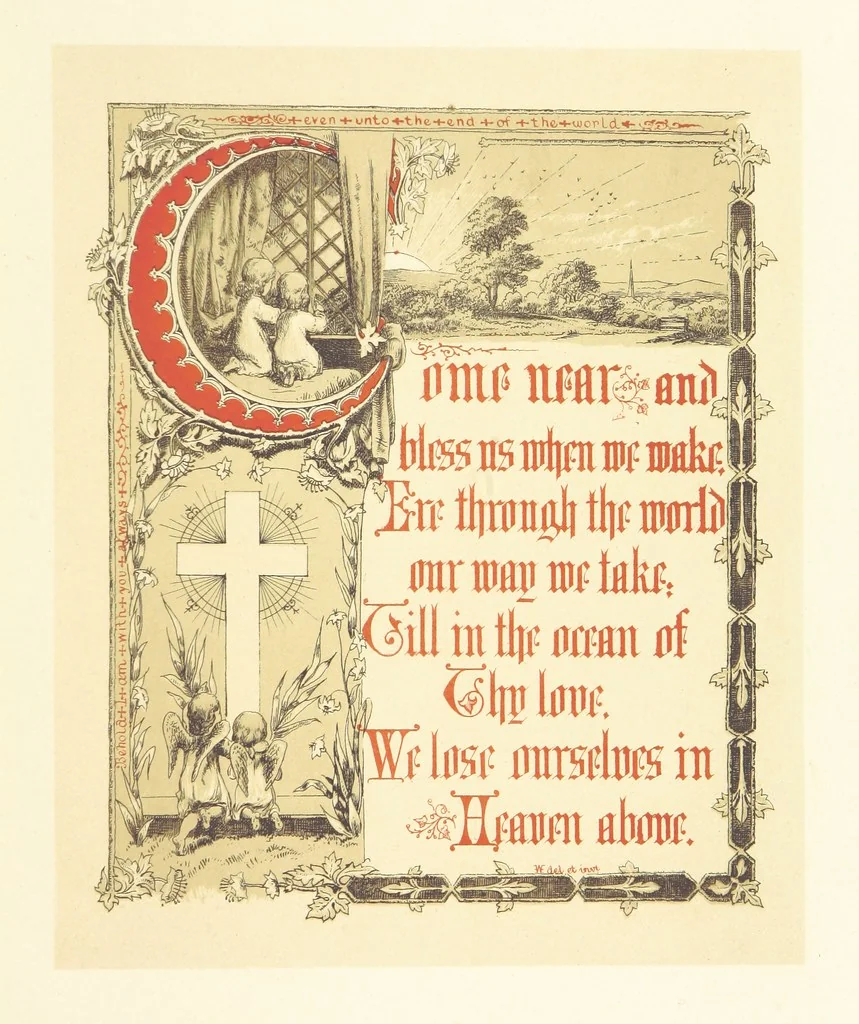 An illustration from Keble's Evening Hymn [from the “Christian Year”], illustrated by E. Waring, 1865, leaf 67