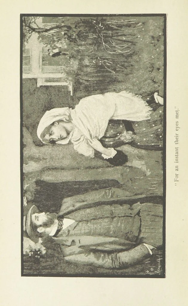 An illustration from White Poppies. A novel ... With illustrations by R. A. Bell, 1893, leaf 10