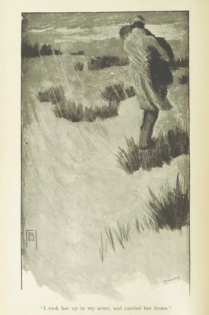 An illustration from White Poppies. A novel ... With illustrations by R. A. Bell, 1893, leaf 140