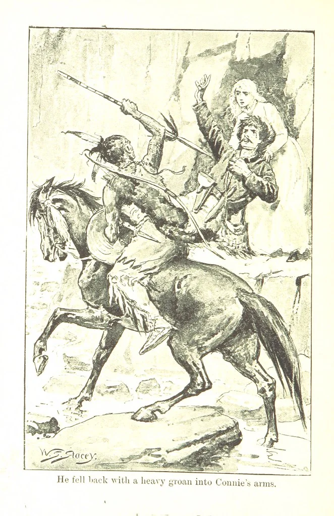 An illustration from The Young Ranchmen; or, Perils of Pioneering in the Wild West ... Illustrated by Walter S. Stacey, 1891, leaf 210