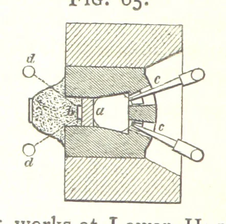 An illustration from A practical Treatise on Metallurgy, adapted from the last German edition of Professor K.'s Metallurgy, by W. Crookes and E. Röhrig ... Illustrated, etc, 1868, leaf 266
