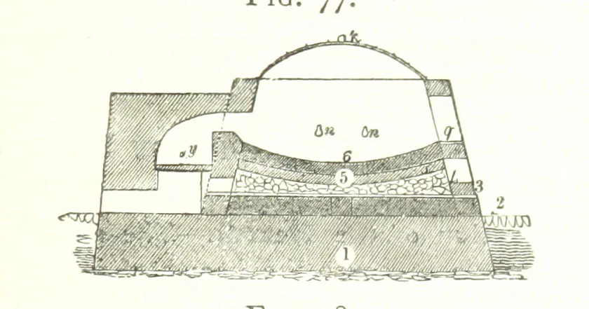 An illustration from A practical Treatise on Metallurgy, adapted from the last German edition of Professor K.'s Metallurgy, by W. Crookes and E. Röhrig ... Illustrated, etc, 1868, leaf 313