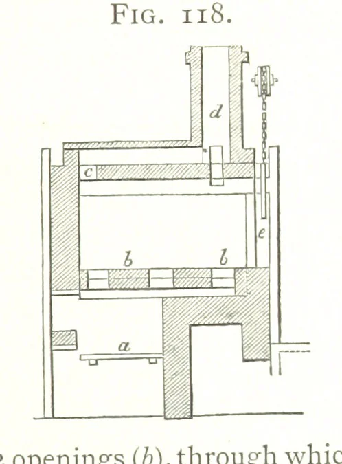 An illustration from A practical Treatise on Metallurgy, adapted from the last German edition of Professor K.'s Metallurgy, by W. Crookes and E. Röhrig ... Illustrated, etc, 1868, leaf 475