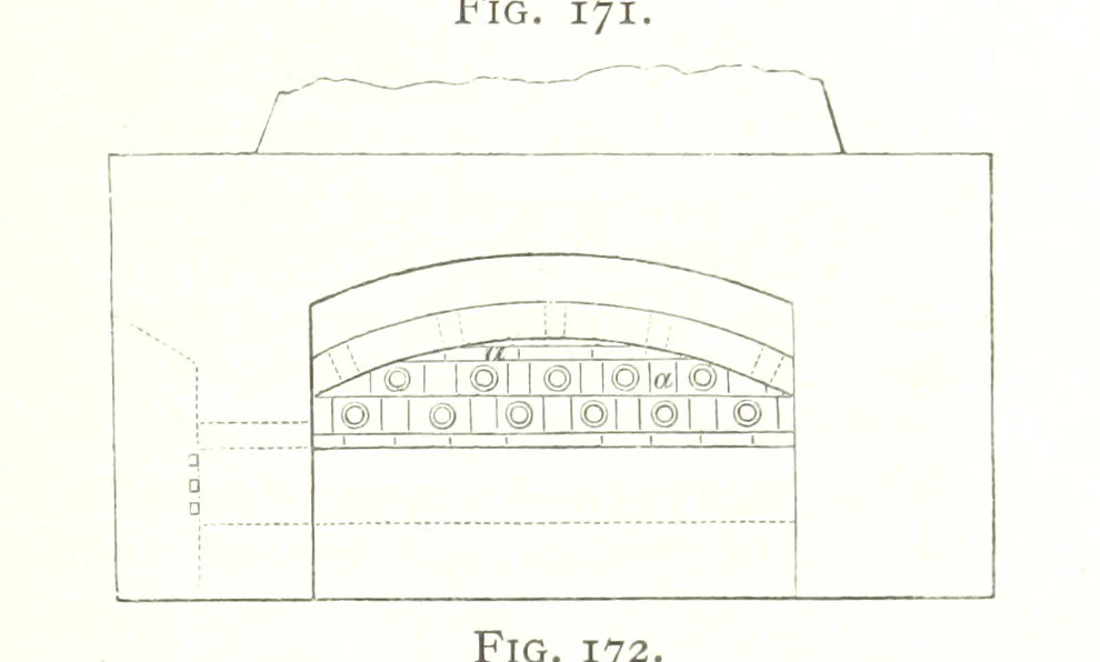 An illustration from A practical Treatise on Metallurgy, adapted from the last German edition of Professor K.'s Metallurgy, by W. Crookes and E. Röhrig ... Illustrated, etc, 1868, leaf 625