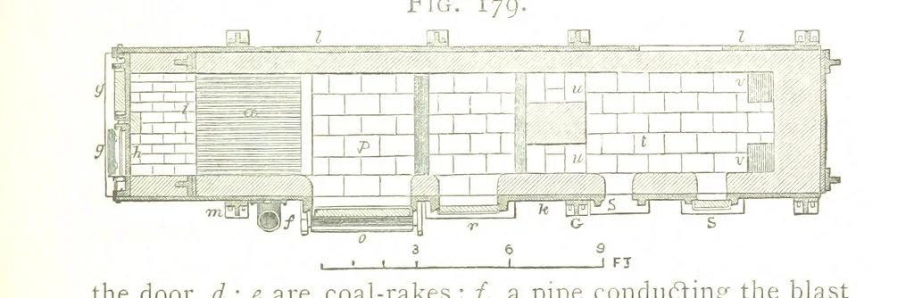 An illustration from A practical Treatise on Metallurgy, adapted from the last German edition of Professor K.'s Metallurgy, by W. Crookes and E. Röhrig ... Illustrated, etc, 1868, leaf 655