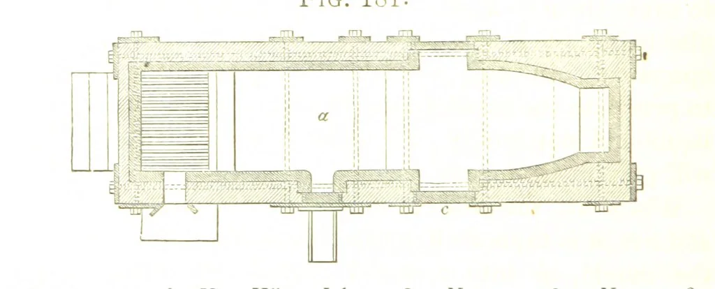 An illustration from A practical Treatise on Metallurgy, adapted from the last German edition of Professor K.'s Metallurgy, by W. Crookes and E. Röhrig ... Illustrated, etc, 1868, leaf 656
