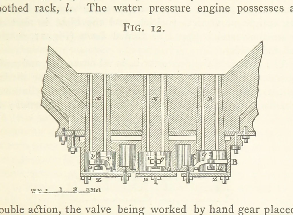 An illustration from A practical Treatise on Metallurgy, adapted from the last German edition of Professor K.'s Metallurgy, by W. Crookes and E. Röhrig ... Illustrated, etc, 1868, leaf 159