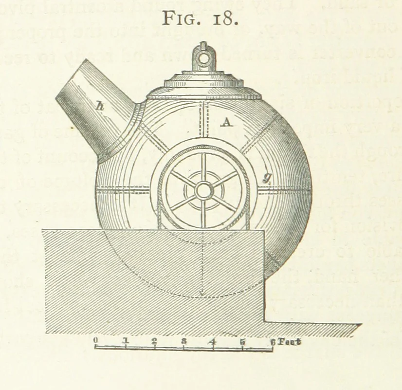 An illustration from A practical Treatise on Metallurgy, adapted from the last German edition of Professor K.'s Metallurgy, by W. Crookes and E. Röhrig ... Illustrated, etc, 1868, leaf 164