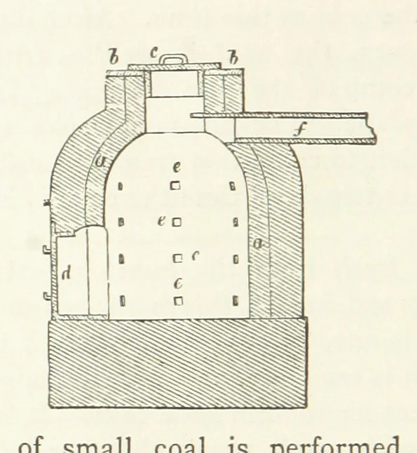 An illustration from A practical Treatise on Metallurgy, adapted from the last German edition of Professor K.'s Metallurgy, by W. Crookes and E. Röhrig ... Illustrated, etc, 1868, leaf 520