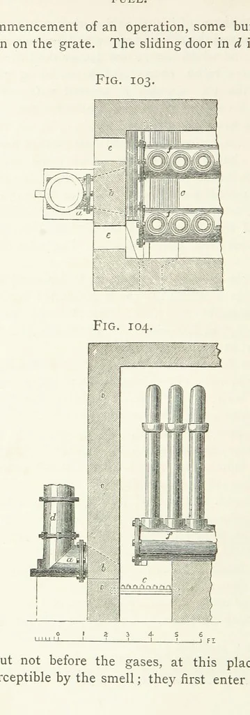 An illustration from A practical Treatise on Metallurgy, adapted from the last German edition of Professor K.'s Metallurgy, by W. Crookes and E. Röhrig ... Illustrated, etc, 1868, leaf 568