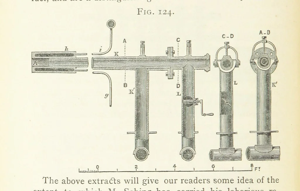 An illustration from A practical Treatise on Metallurgy, adapted from the last German edition of Professor K.'s Metallurgy, by W. Crookes and E. Röhrig ... Illustrated, etc, 1868, leaf 684
