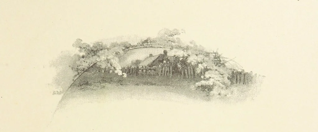 An illustration from The King's Highway, daily texts & hymns for a month. Illustrated by F. Hines, 1890, leaf 25