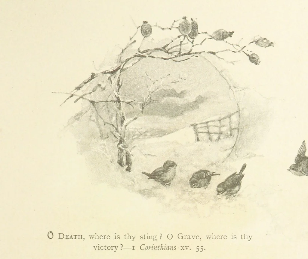 An illustration from The King's Highway, daily texts & hymns for a month. Illustrated by F. Hines, 1890, leaf 37