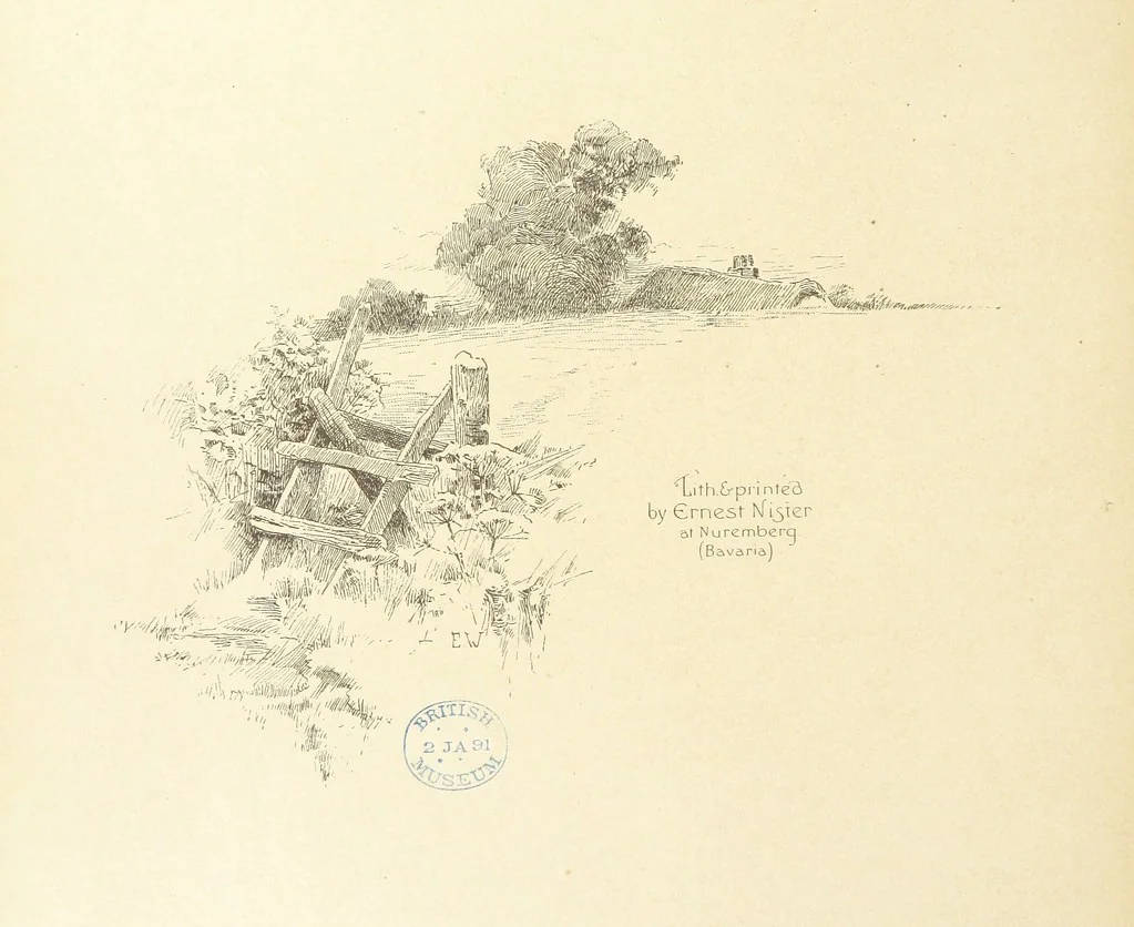An illustration from The King's Highway, daily texts & hymns for a month. Illustrated by F. Hines, 1890, leaf 44