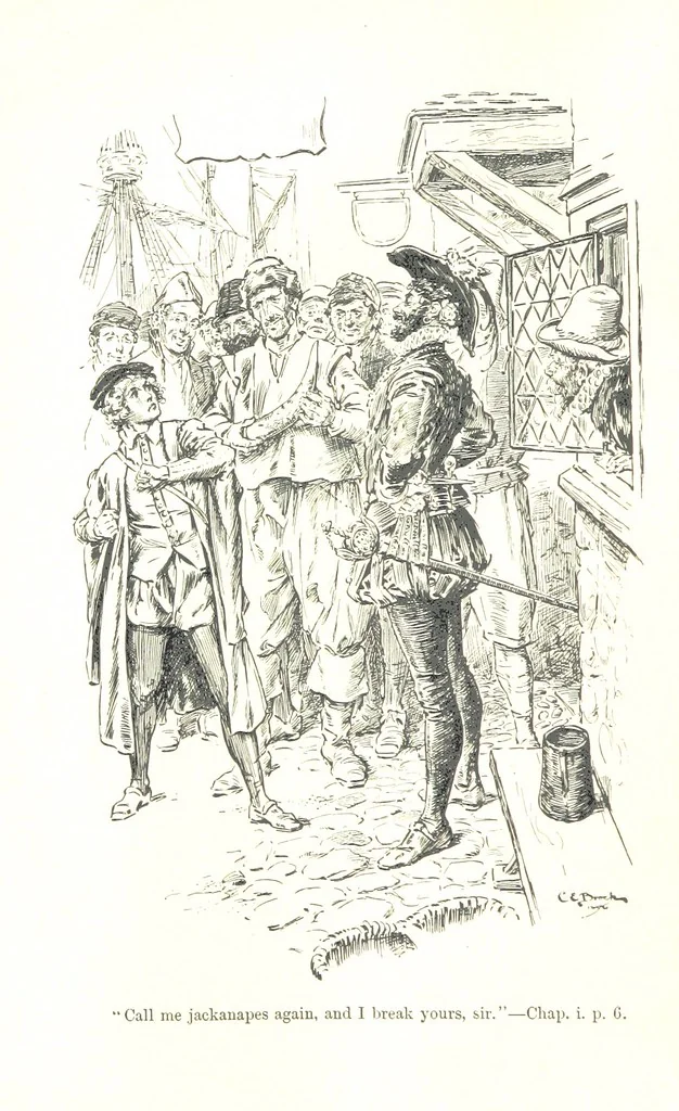 An illustration from Westward Ho! ... With illustrations by C. E. Brock, 1896, leaf 10