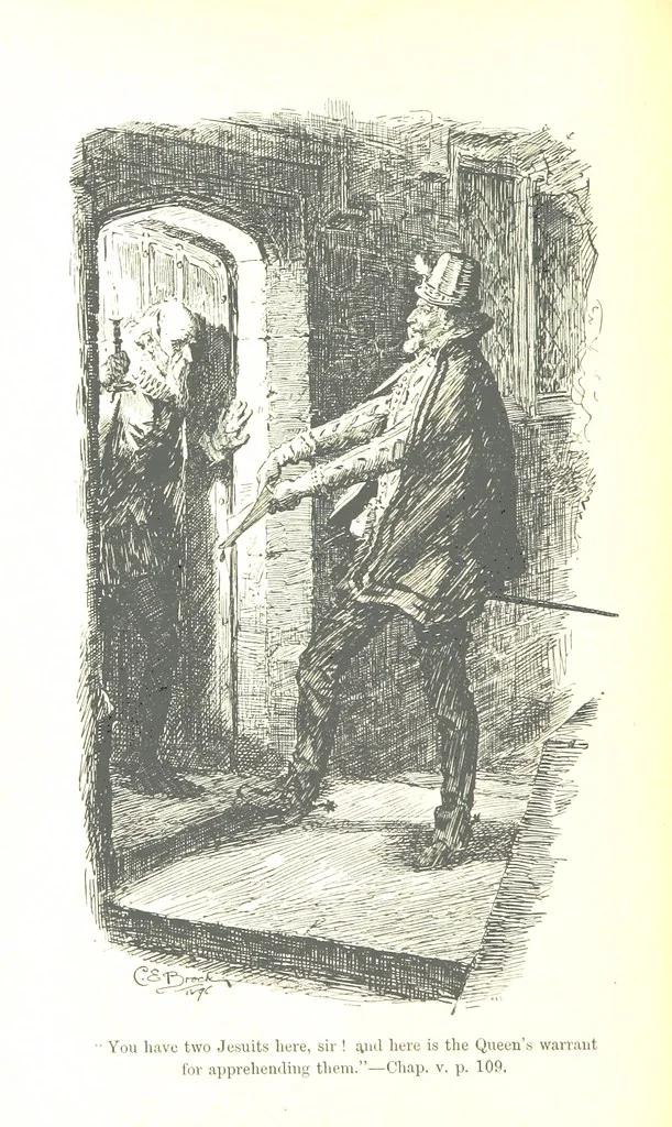 An illustration from Westward Ho! ... With illustrations by C. E. Brock, 1896, leaf 148