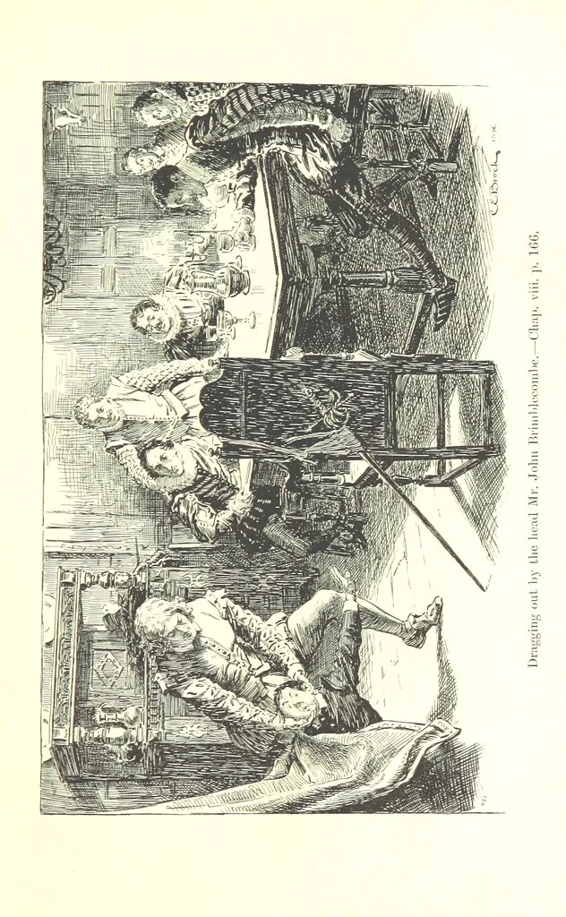 An illustration from Westward Ho! ... With illustrations by C. E. Brock, 1896, leaf 213