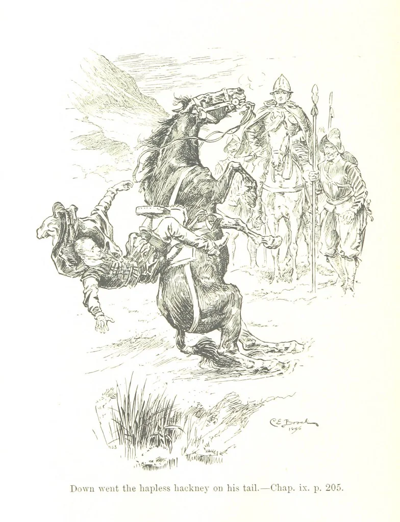 An illustration from Westward Ho! ... With illustrations by C. E. Brock, 1896, leaf 258