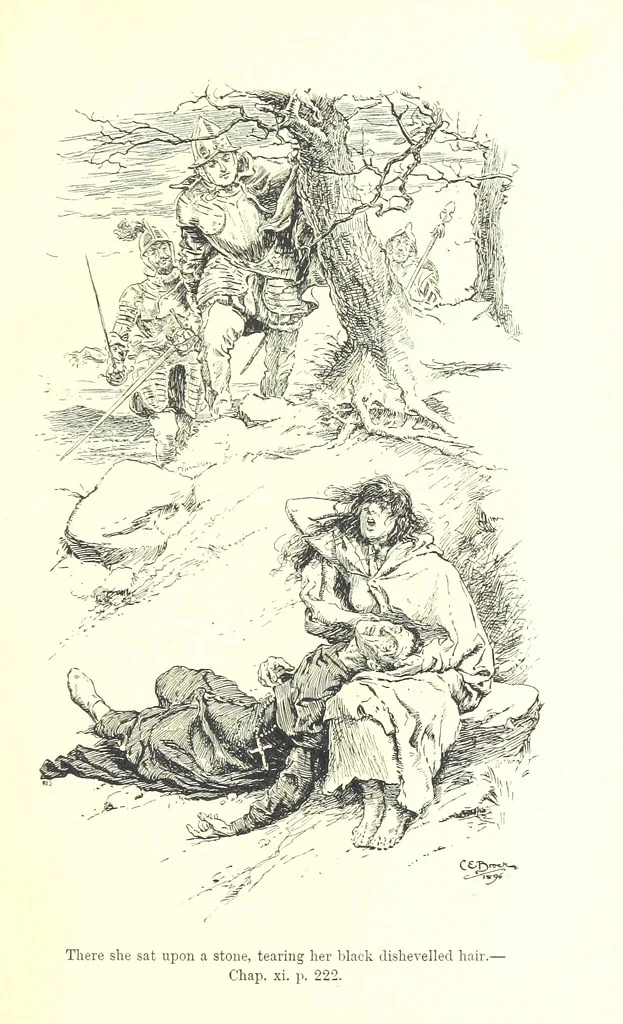An illustration from Westward Ho! ... With illustrations by C. E. Brock, 1896, leaf 279