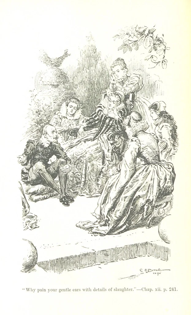 An illustration from Westward Ho! ... With illustrations by C. E. Brock, 1896, leaf 300