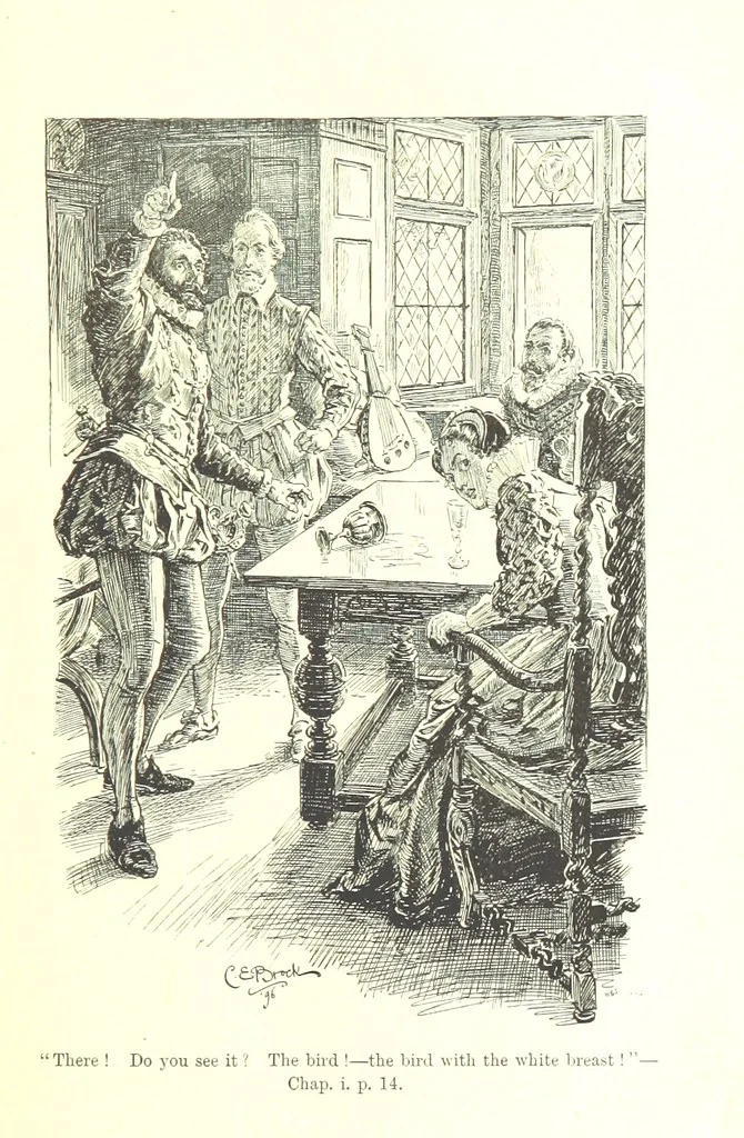 An illustration from Westward Ho! ... With illustrations by C. E. Brock, 1896, leaf 35