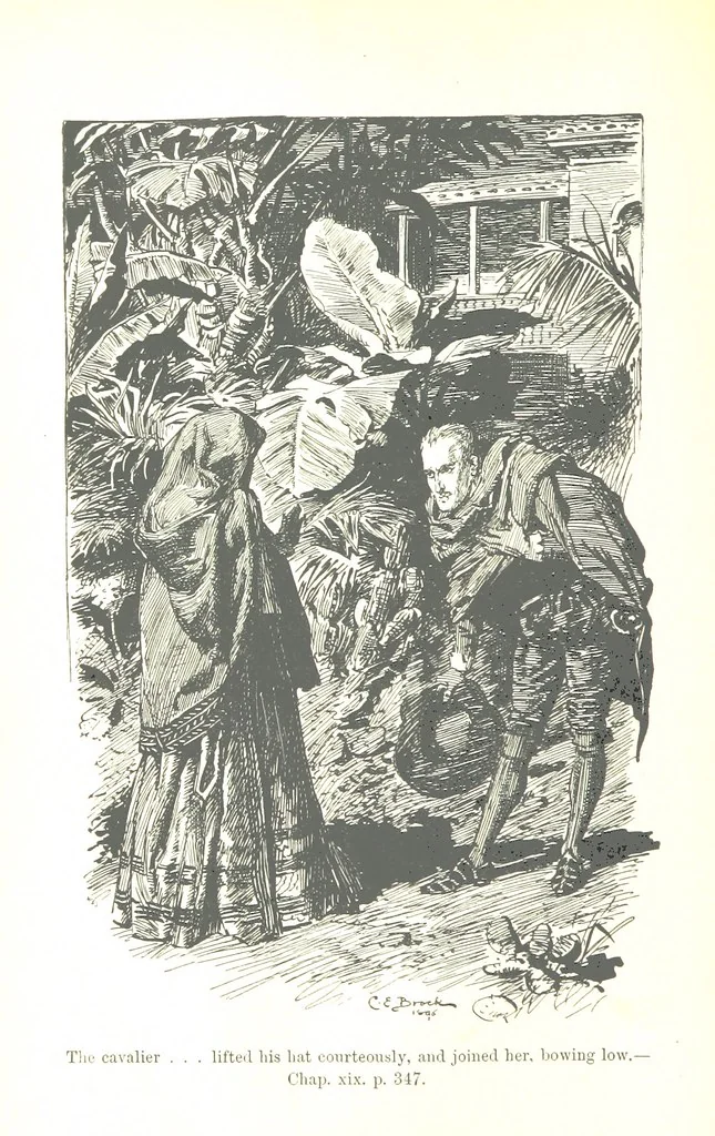 An illustration from Westward Ho! ... With illustrations by C. E. Brock, 1896, leaf 426