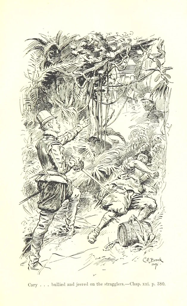 An illustration from Westward Ho! ... With illustrations by C. E. Brock, 1896, leaf 467