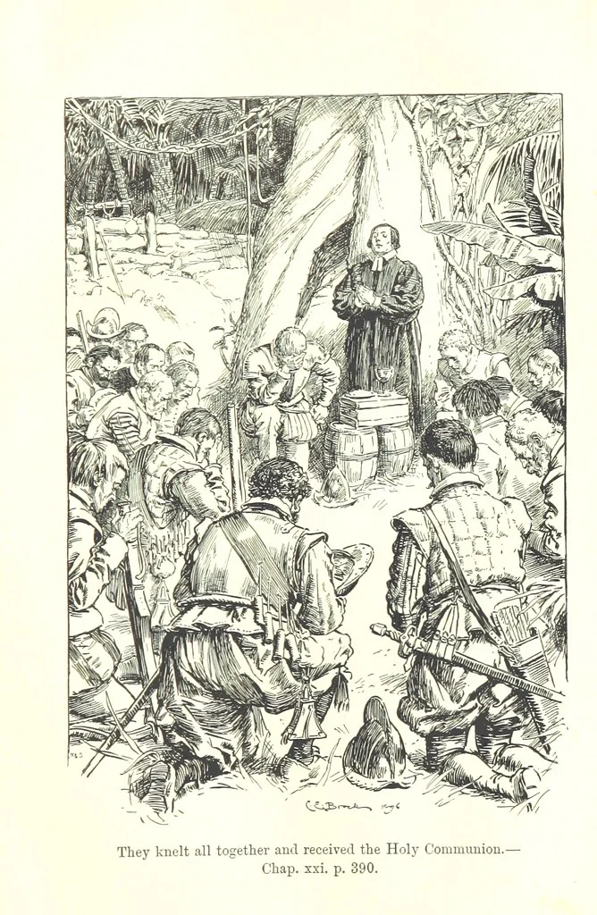 An illustration from Westward Ho! ... With illustrations by C. E. Brock, 1896, leaf 479