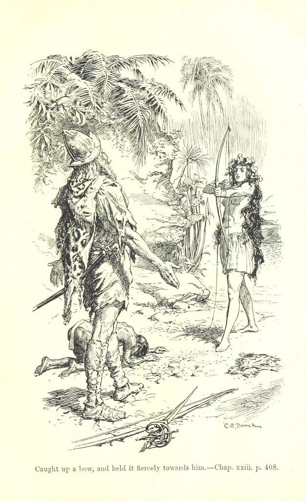 An illustration from Westward Ho! ... With illustrations by C. E. Brock, 1896, leaf 499