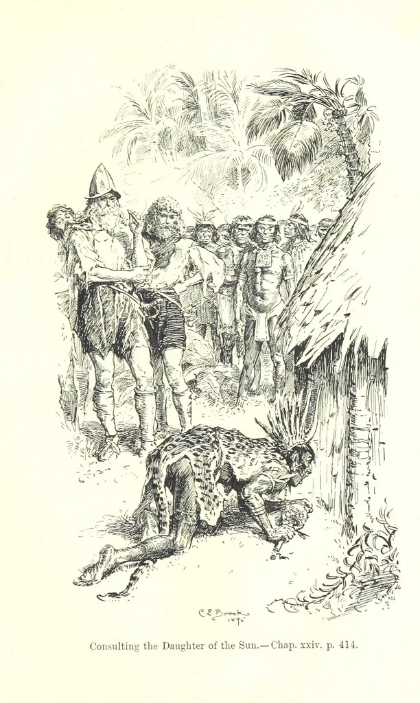 An illustration from Westward Ho! ... With illustrations by C. E. Brock, 1896, leaf 507